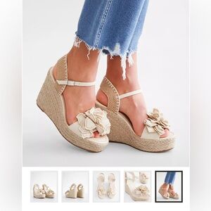 NWT Madden Girl Nala Rosette Espadrille Wedge Sandal